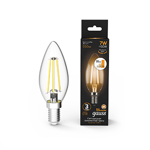 Лампа LED Filament Candle E14 7W 2700К step dimmable 1/10/50 103801107-S