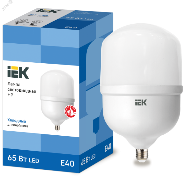 Лампа светодиодная HP 65Вт 230В 6500К E40 LLE-HP-65-230-65-E40