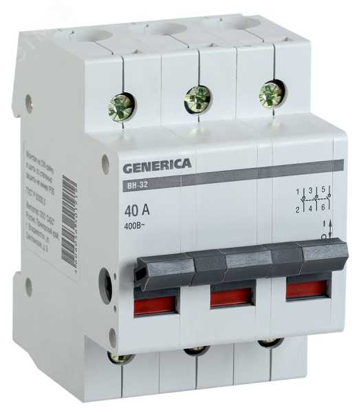 Выключатель нагрузки 3п ВН-32 GENERICA 40А MNV15-3-040