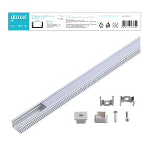 Профиль для ленты LED врезной гл 12mm - 2m 1/40 BT415