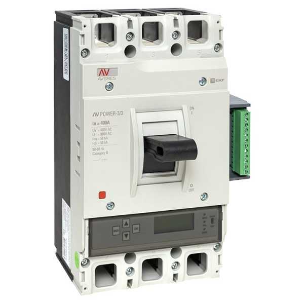 Выключатель автоматический 3п 400А 50кА AV POWER-3/3 ETU6.2 AVERES mccb-33-400-6.2-av