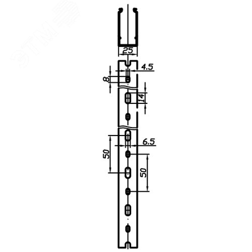 Кабель-канал перфорированный 25х80 L2000 RL6 G 01126RL