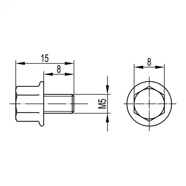 Винт для электрического соединения М5х8 INOX 316L CM030508INOX316L
