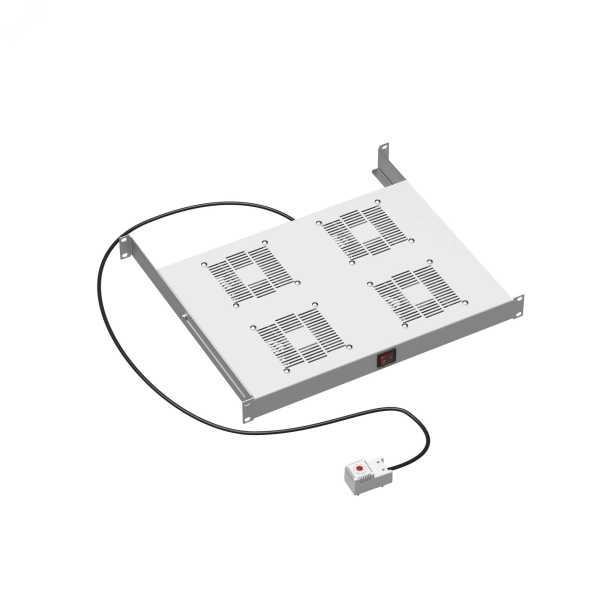 19" Вентиляторный модуль 4 вентилятора с термостатом для 19" IT-корпусов ДКС серии STI/CQE, RAL7035 R519VSIT4FT