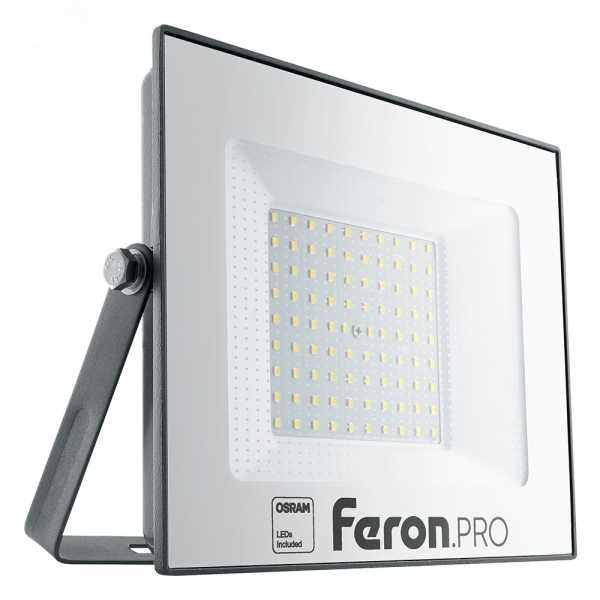 Прожектор светодиодный ДО-100w 6400К 10000Лм IP65 черный Feron.PRO 41541