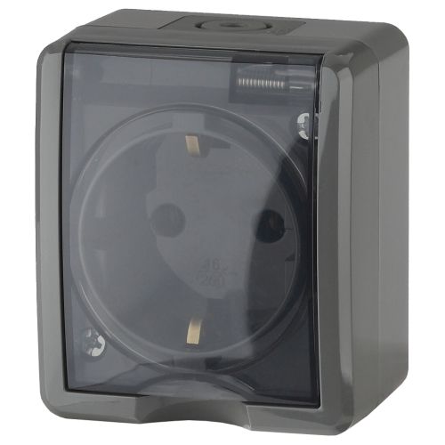 Розетка 1-м ОП Эксперт 11-2401-03 16А IP54 16AX 250В 2P+E сер. Б0020713