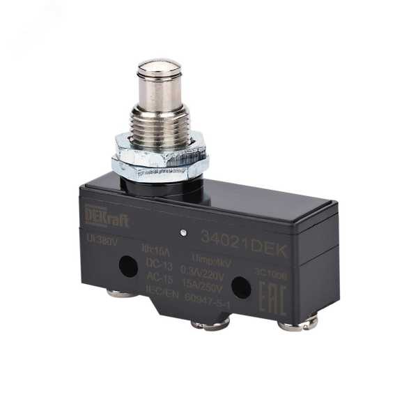 Выключатель конц. миниатюр длинного плунжерного типа 1НО1НЗ 34021DEK