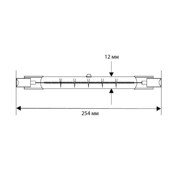 Лампа галогенная J254 1500Вт линейная R7s 3000К 240В лин. 254мм 2939