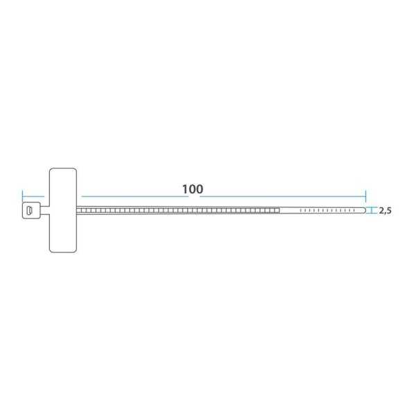 Хомут кабельный 2.5х100 под маркер нейл. бел. (уп.100шт) 07-0106