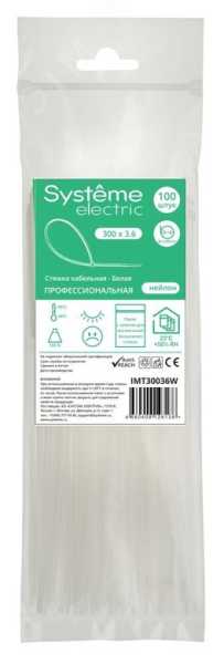 Стяжка кабельная MultiSet 300х3.6 Белая (100шт) IMT30036W