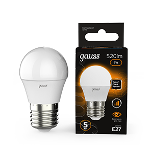 Лампа LED Globe E27 7W 3000K step dimmable 1/10/100 105102107-S