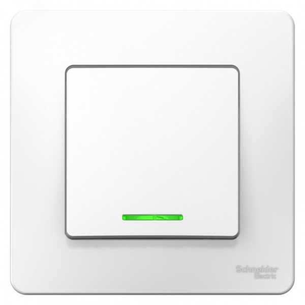 Переключатель проходной 1-кл. СП Blanca 10А IP20 (сх. 6) 250В с подсветкой бел. SE BLNVS010611