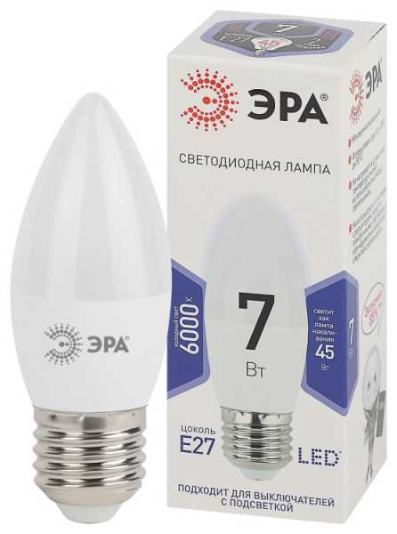 Лампочка светодиодная STD LED B35-7W-860-E27 E27 / Е27 7Вт свеча холодный дневной свет Б0031413