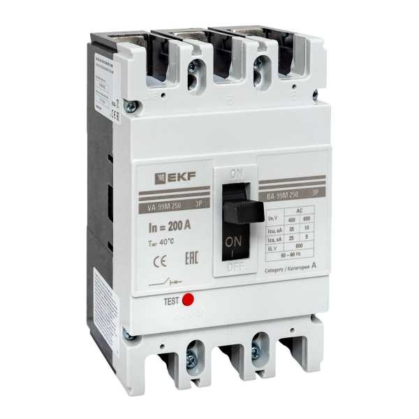 Выключатель автоматический 3п 250/200А 35кА ВА-99М PROxima mccb99-250-200m