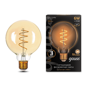 Лампа LED Filament G95 Flexible E27 6W Golden 2400К 1/20 105802007