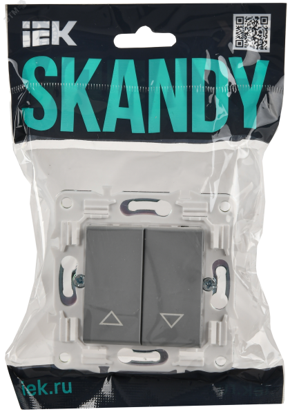 SKANDY Выключатель жалюзи 10А SK-V12Gr серый IEK SK-V15-0-10-K03