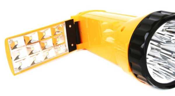 Фонарь аккумуляторный LED3819CSM 9LED + 12SMD 2 режима аккум. SLA 220В желт. 12102/ 12860