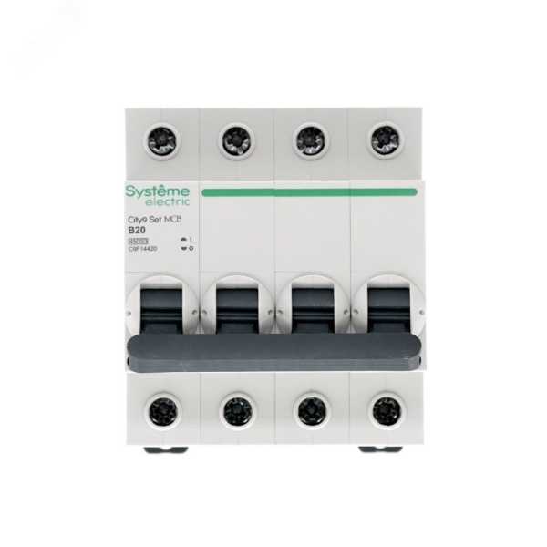 Systeme Electric City9 Set Автоматический выключатель (АВ) B 20А 4P 4.5kA 400В