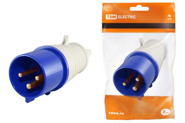 Вилка 023 2Р+РЕ 32А 220В IP44 SQ0601-0004