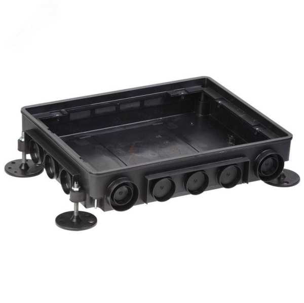 Коробка напольная ONFLOOR 24 модуля KNU-80-16-PA-9011 Коробка напольная ONFLOOR 24 модуля KNU-80-16-PA-9011