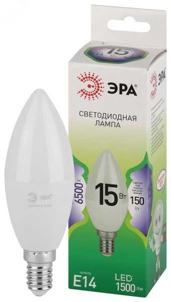 Лампа светодиодная LED 15 Вт 1500Лм 6500К свеча холодный E14 220-240В LED B35-15W-865-E14 Green Line Б0067091