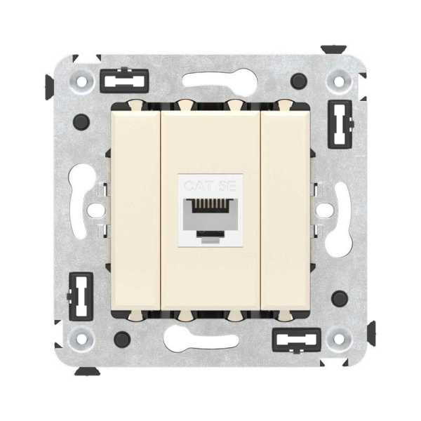 Розетка компьютерная 1-м СП Avanti "Ванильная дымка" RJ45 кат.5E без шторок механизм 4405663