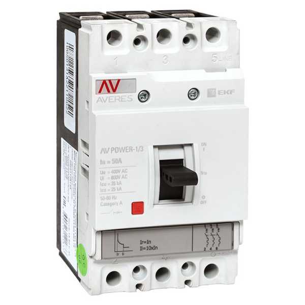 Выключатель автоматический 3п 50А 35кА AV POWER-1/3 TR AVERES mccb-13-50-TR-av