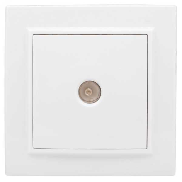 Розетка телевизионная TV 1-м СП Минск 5-862МГц 75Ом бел. Basic ERA00-027-10