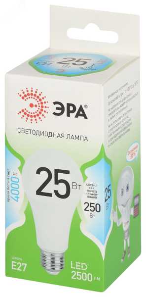Лампа светодиодная LED 25 Вт 2500Лм 4000К груша нейтральный E27 220-240В LED A60-25W-840-E27 Green Line Б0067117