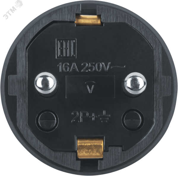 Вилка Navigator 61 368 NCA-PLR02-16A-E-IP44-BL прямая с заземлением каучук черная 20659