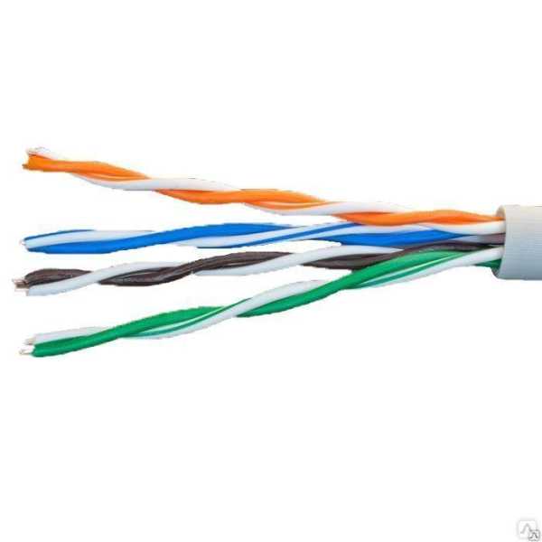 Кабель витая пара U/UTP кат.5E 4х2х24AWG solid CCA PVC сер. (м) 01-0302