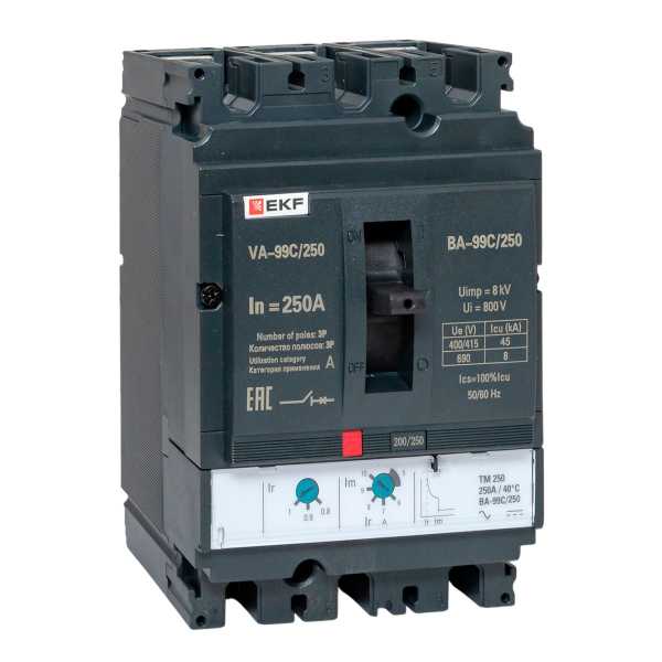 Выключатель автоматический 3п 250/250А 45кА ВА-99C Compact NS PROxima mccb99C-250-250
