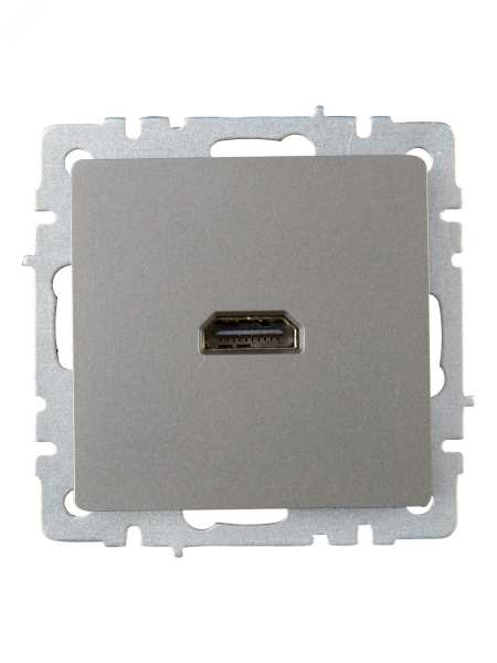 BRITE Розетка HDMI РHDMI-0-БрС сталь BR-H10-K46