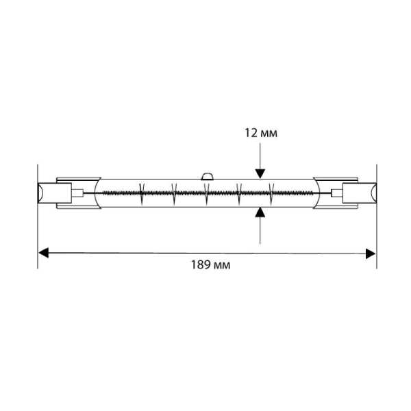 Лампа галогенная J189 1000Вт линейная R7s 3000К 240В лин. 189мм 2938