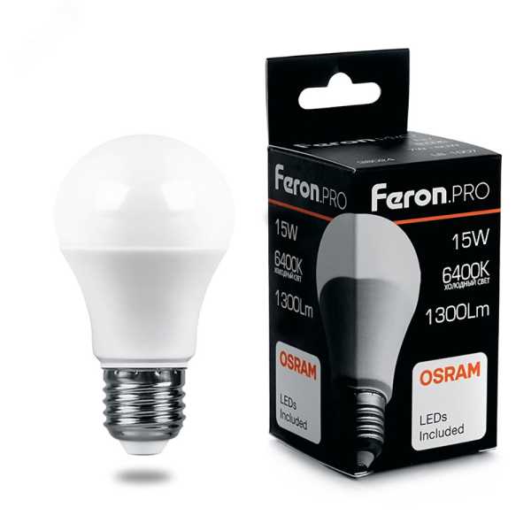 Лампа светодиодная LED 15вт Е27 дневной Feron.PRO 38037