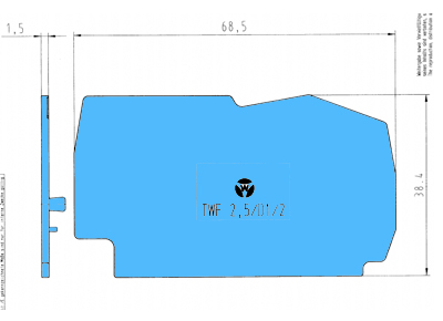 Пластина разд. TWF 2,5/D 1/2 BLAU