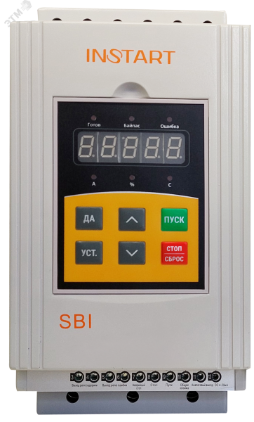 Устройство плавного пуска SBI-11/23-04 11кВт, 23А, 3Ф, 380В-15%, 50Гц/60Гц, IP20, со встроенным байпасом 00061300