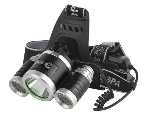 Фонарь аккумуляторный налобный GA-809 5Вт 3SMD CREE High Power Headlamp алюм. Б0056111