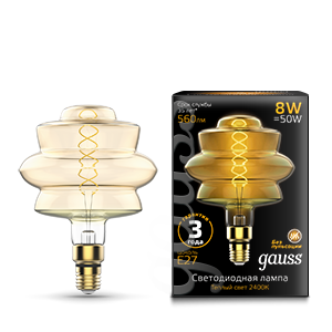 Лампа Led Vintage Filament Flexible BD180 8W E27 180*250mm Golden 2400K 1/4 161802008