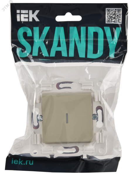 SKANDY Выключатель 1-клавишный с индикацией 10А SK-V07B бежевый IEK SK-V10-1-10-K10