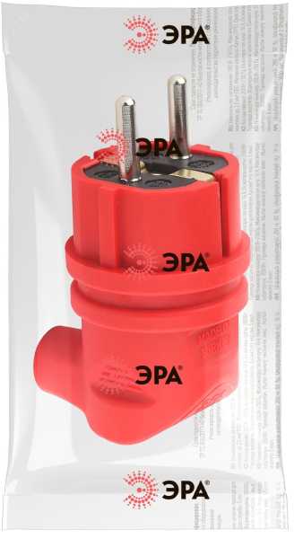 Вилка 90град. V9-RED-IP44 16А IP44 с заземл. каучук красн. Б0044549