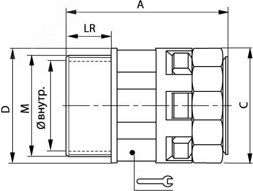 Переходник труба-коробка DN 12мм М20х1.5 полиамид черн. IP66 PAM12M20N