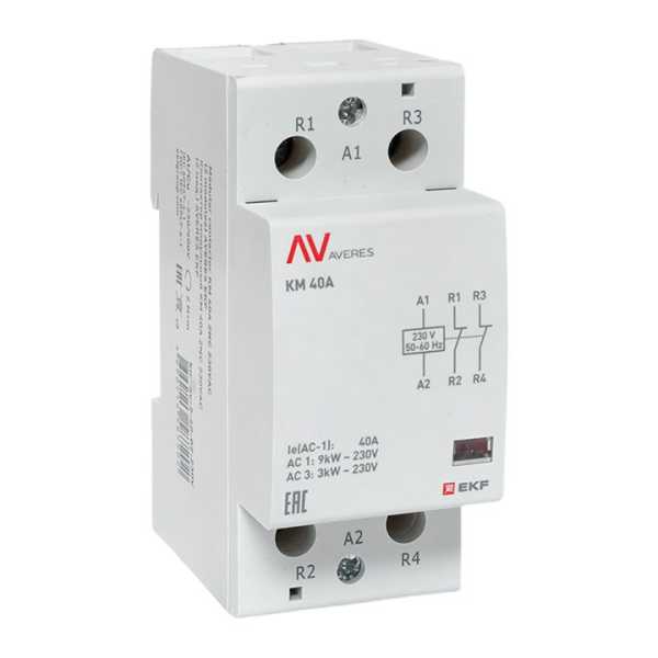 Контактор модульный КМ 40А 2NC 230VAC (2 мод.) AVERES EKF
