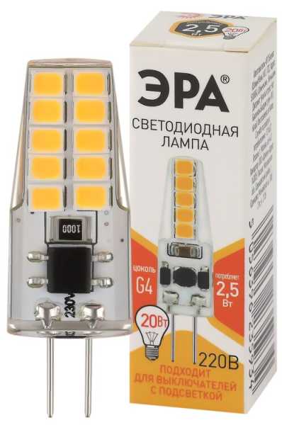 Лампа светодиодная LED-JC-2.5W-220V-SLC-827-G4 JC 2.5Вт капсула G4 тепл. бел. 220В Б0049091