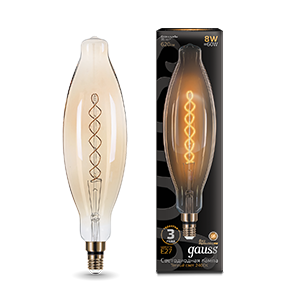 Лампа Led Vintage Filament Flexible BT120 8W E27 120*420mm Golden 620lm 2400K 1/10 156802008