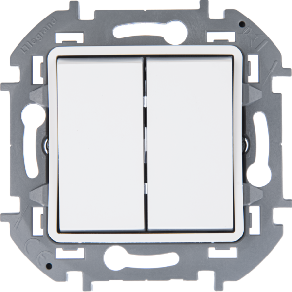 Переключатель модульный 2-кл. Inspiria с подсветкой10AX 250 В бел. Leg 673665
