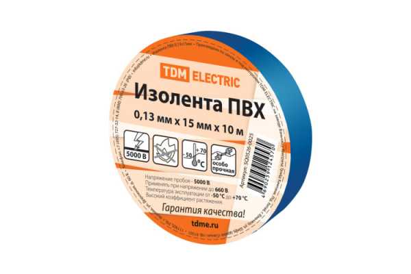 Изолента ПВХ 0,13*15мм Синяя 10м SQ0526-0025