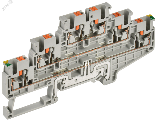 ARMAFIX Клемма пружинная Push-in CP-ML-PEN 3 ур. земля-низ 2,5мм2 серая IEK YCT23-03-3-K03-002