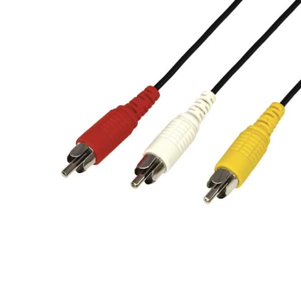 Шнур 3 RCA - 3 RCA, 7м, черный 17-0206