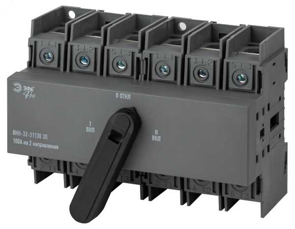 Выключатель-разъединитель ВНК-32-31130 PRO mvr30-3-100E 3П 100А на 2 направления с фронтальной рукояткой управления Б0054014